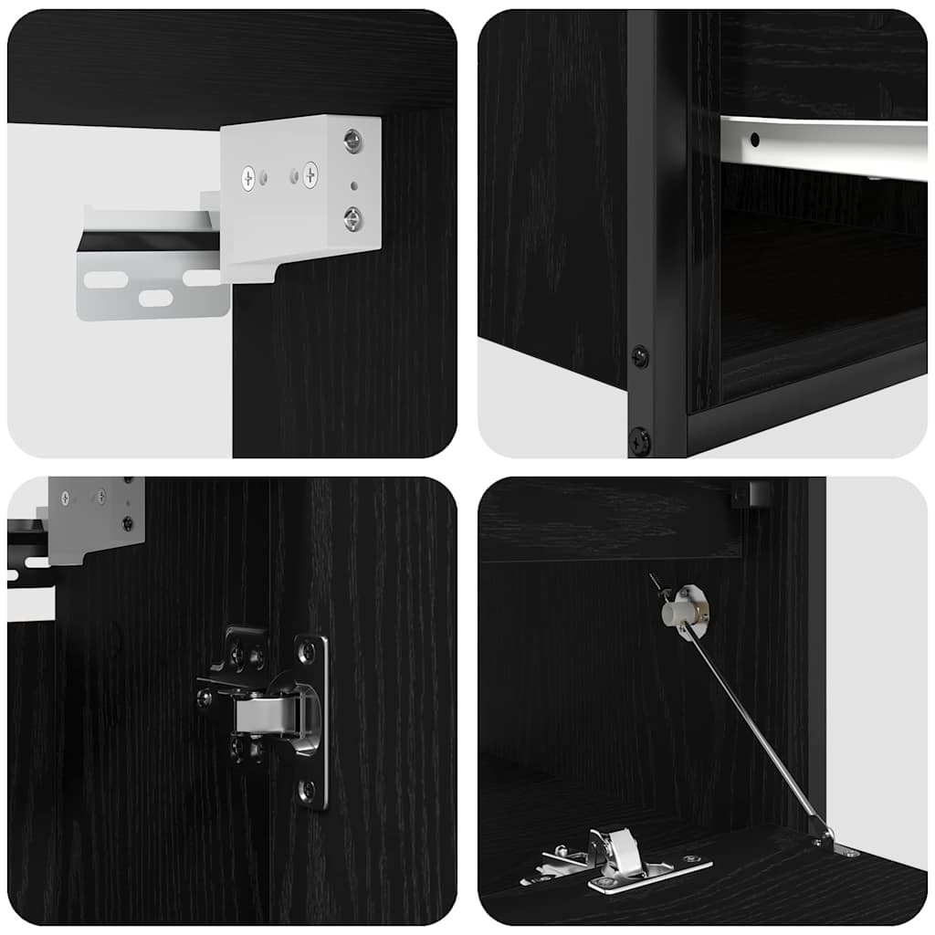 vidaXL Zestaw mebli łazienkowych 5 pcs Czarny Materiał drewnopochodny