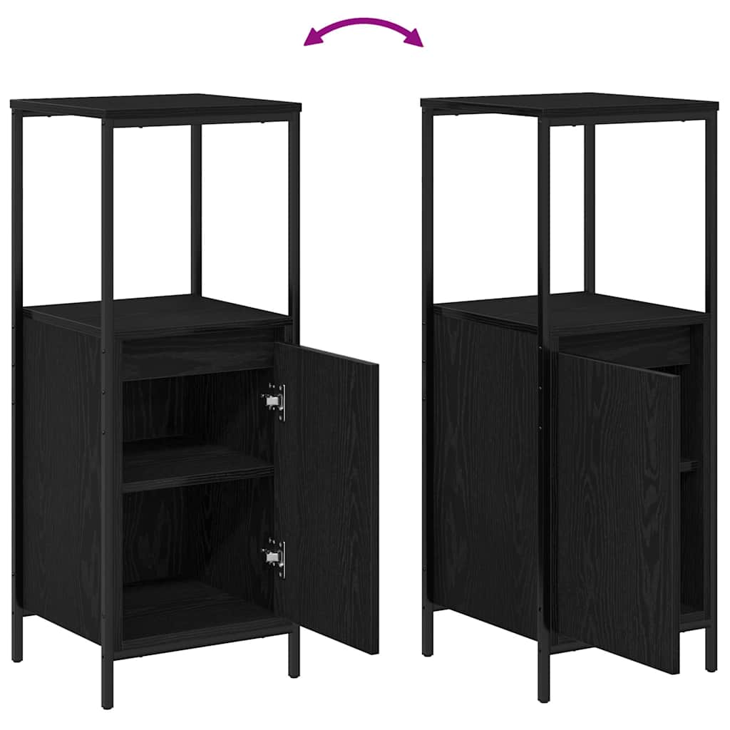 vidaXL Zestaw mebli łazienkowych 5 pcs Czarny Materiał drewnopochodny