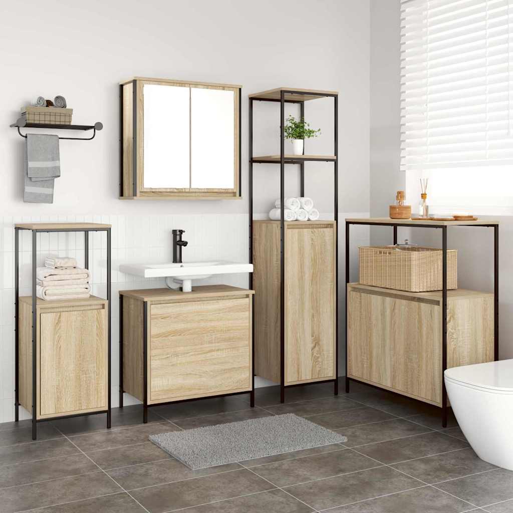 vidaXL Zestaw mebli łazienkowych 5 pcs Beżowy Materiał drewnopochodny