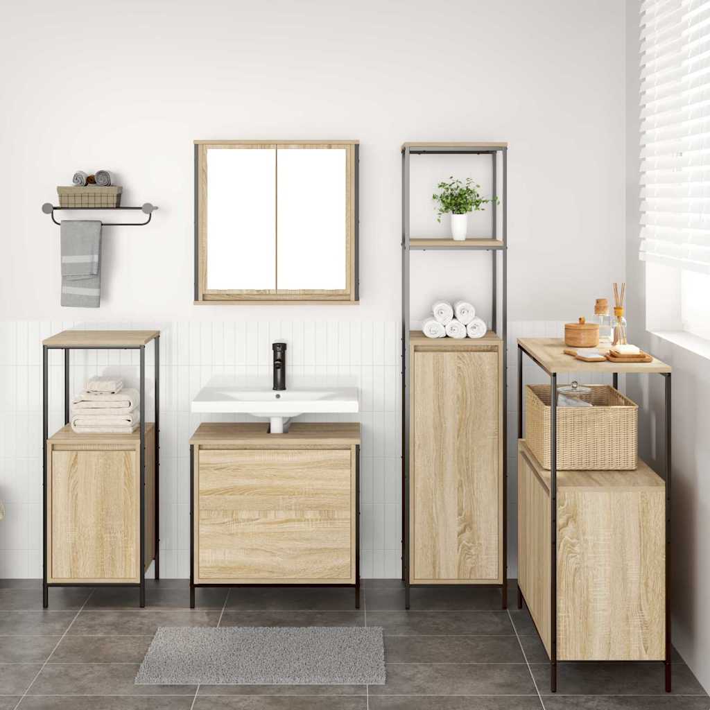 vidaXL Zestaw mebli łazienkowych 5 pcs Beżowy Materiał drewnopochodny