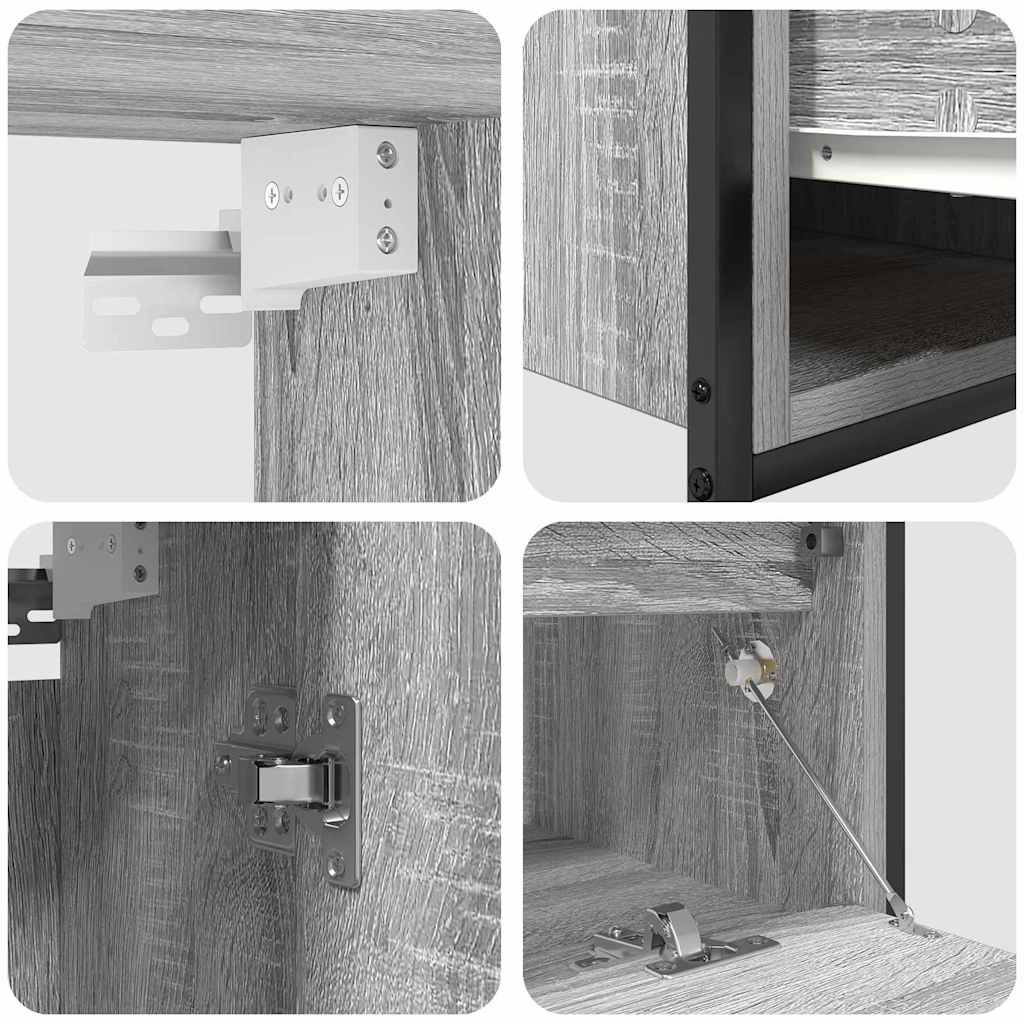 vidaXL Zestaw mebli łazienkowych 5 pcs Szary Materiał drewnopochodny