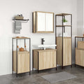 vidaXL Zestaw mebli łazienkowych z półką 3 pcs Dąb Sonoma i czarny