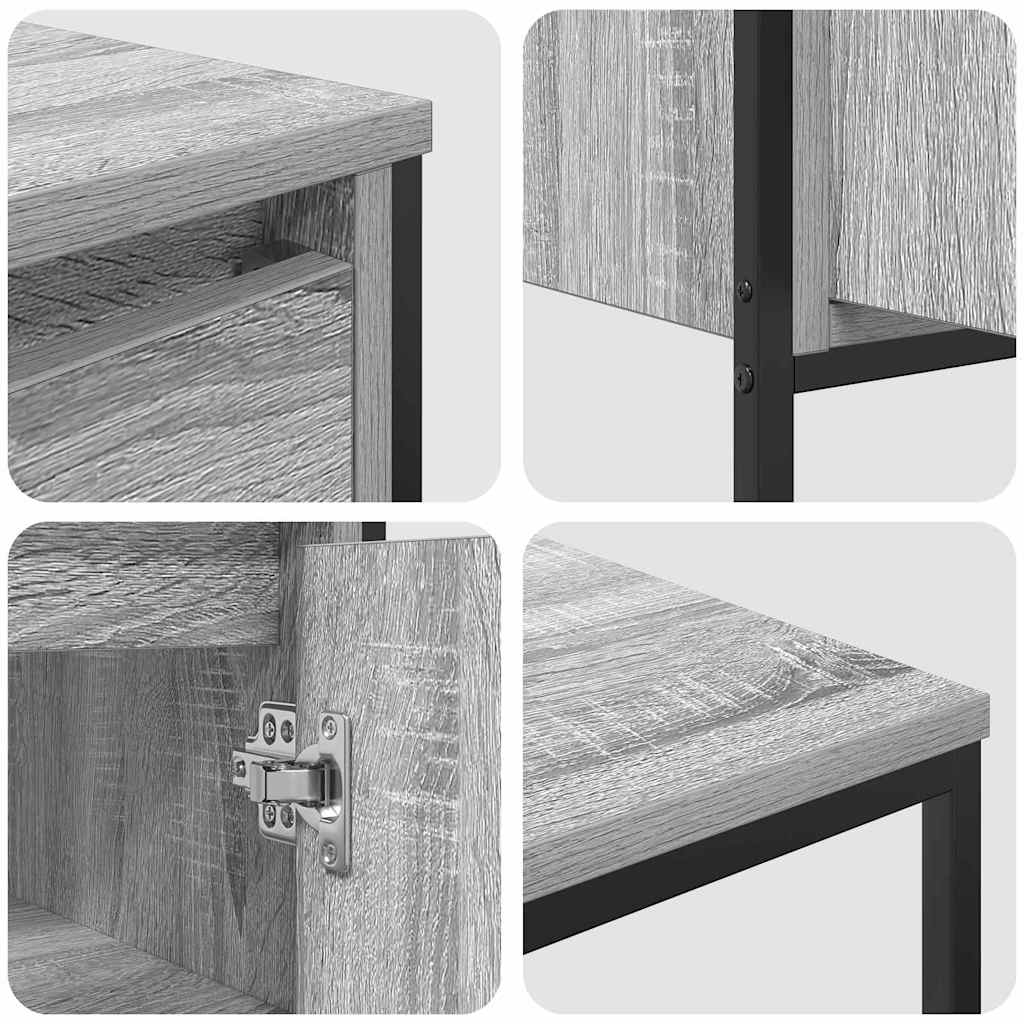 vidaXL Zestaw mebli łazienkowych z półką 3 pcs Szary Sonoma i czarny