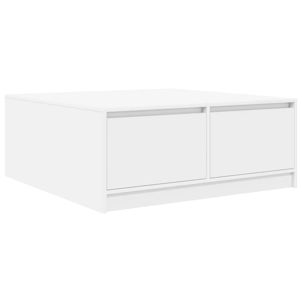 vidaXL Stolik kawowy z szufladami Biały 100x100x40 cm