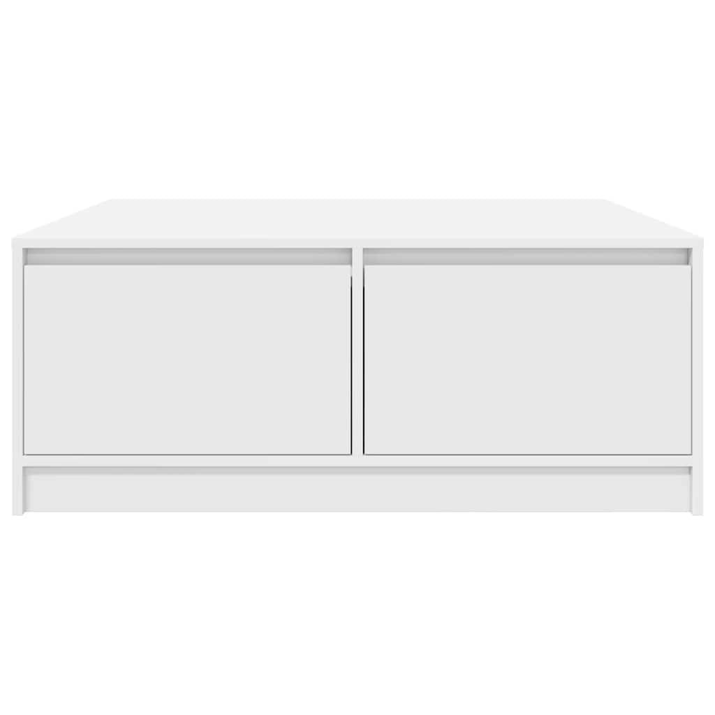 vidaXL Stolik kawowy z szufladami Biały 100x100x40 cm