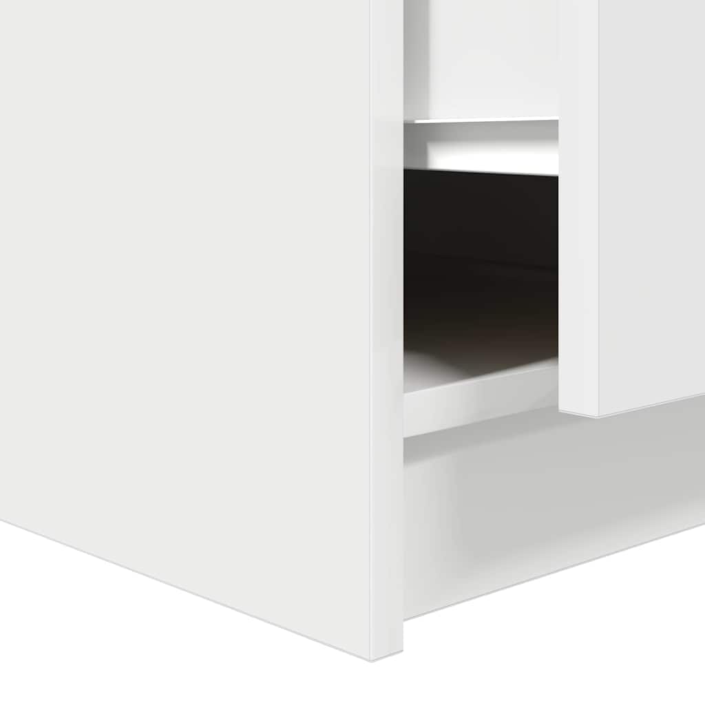 vidaXL Stolik kawowy z szufladami Biały 100x100x40 cm