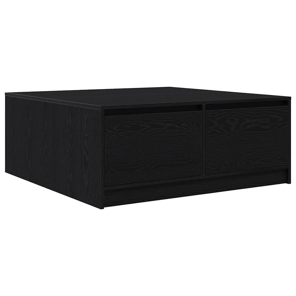 vidaXL Stolik kawowy z szufladami Czarny dąb 100x100x40 cm