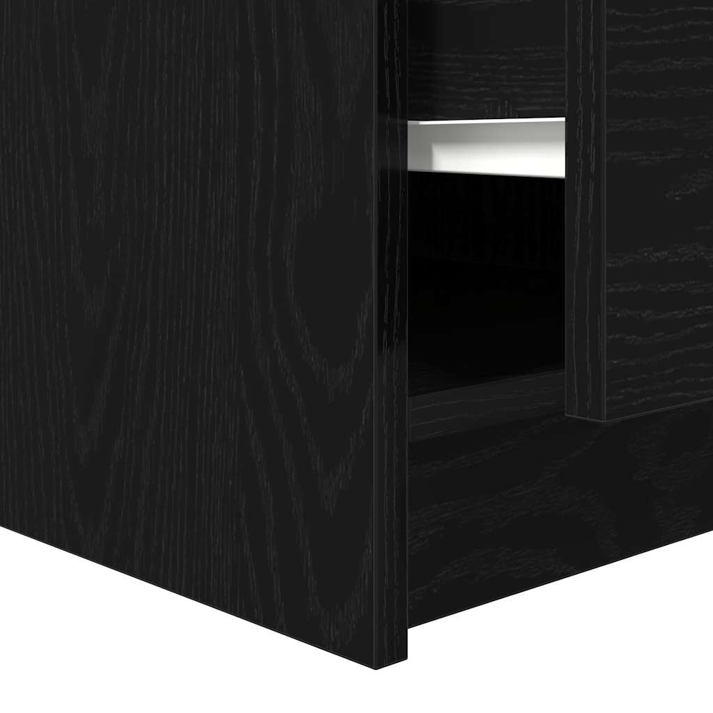 vidaXL Stolik kawowy z szufladami Czarny dąb 100x100x40 cm