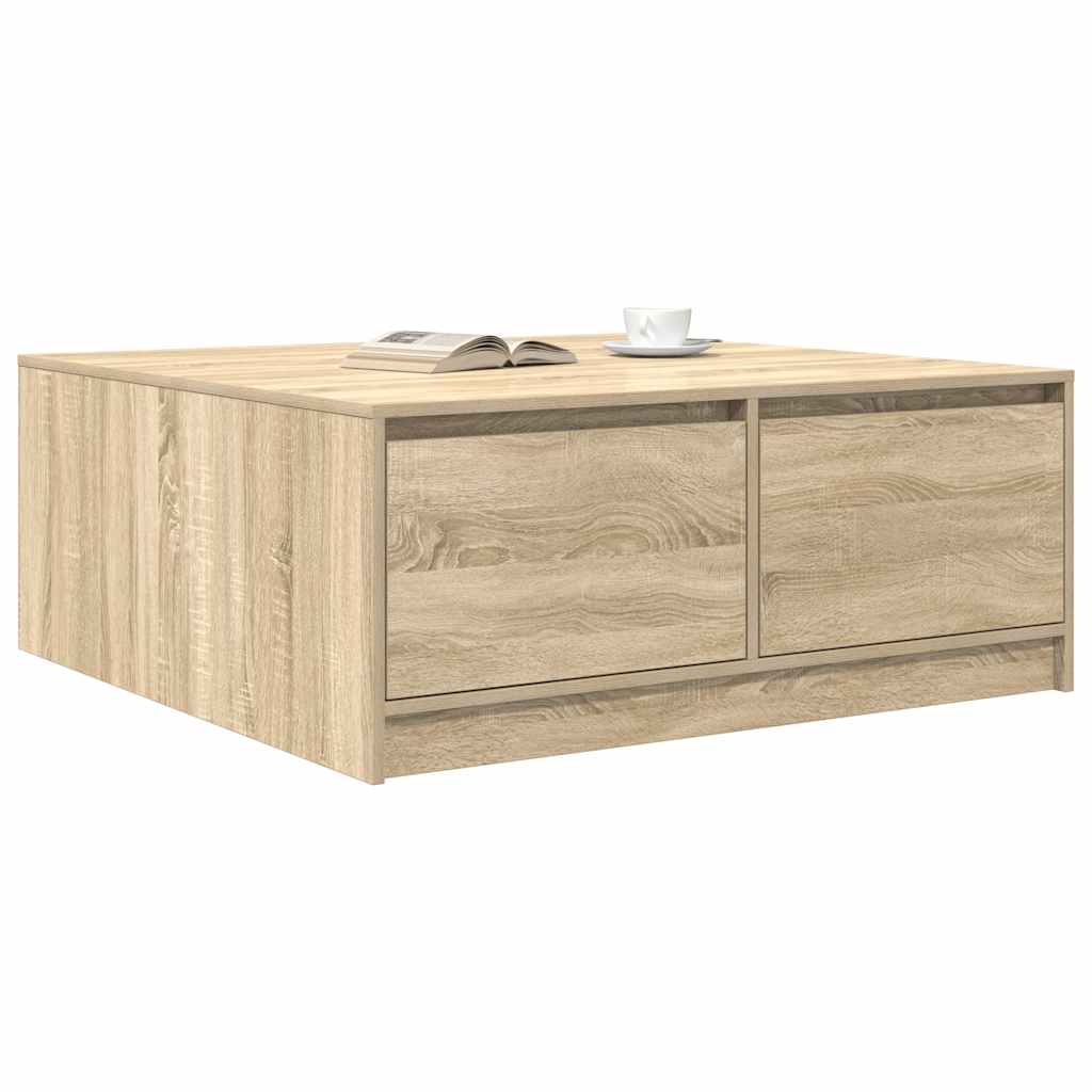 vidaXL Stolik kawowy z szufladami Sonoma Oak 100x100x40 cm