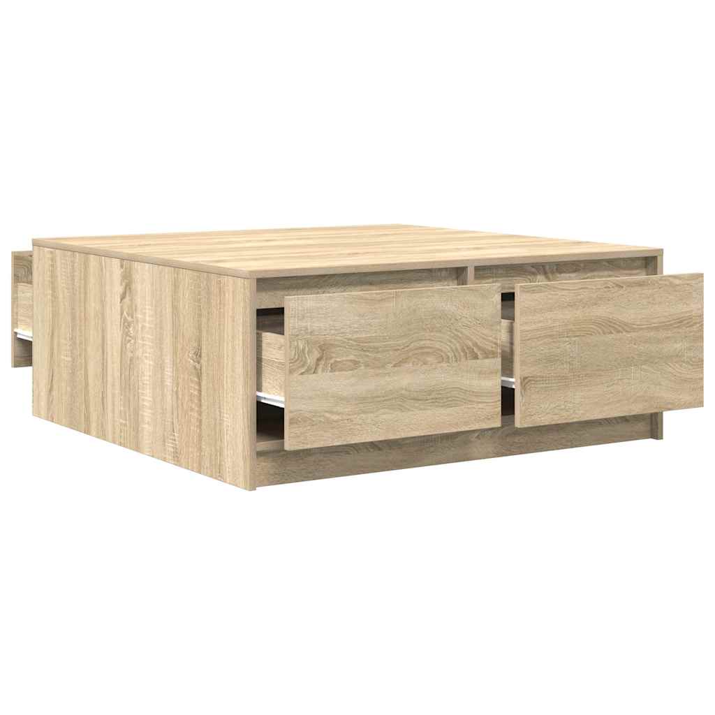 vidaXL Stolik kawowy z szufladami Sonoma Oak 100x100x40 cm