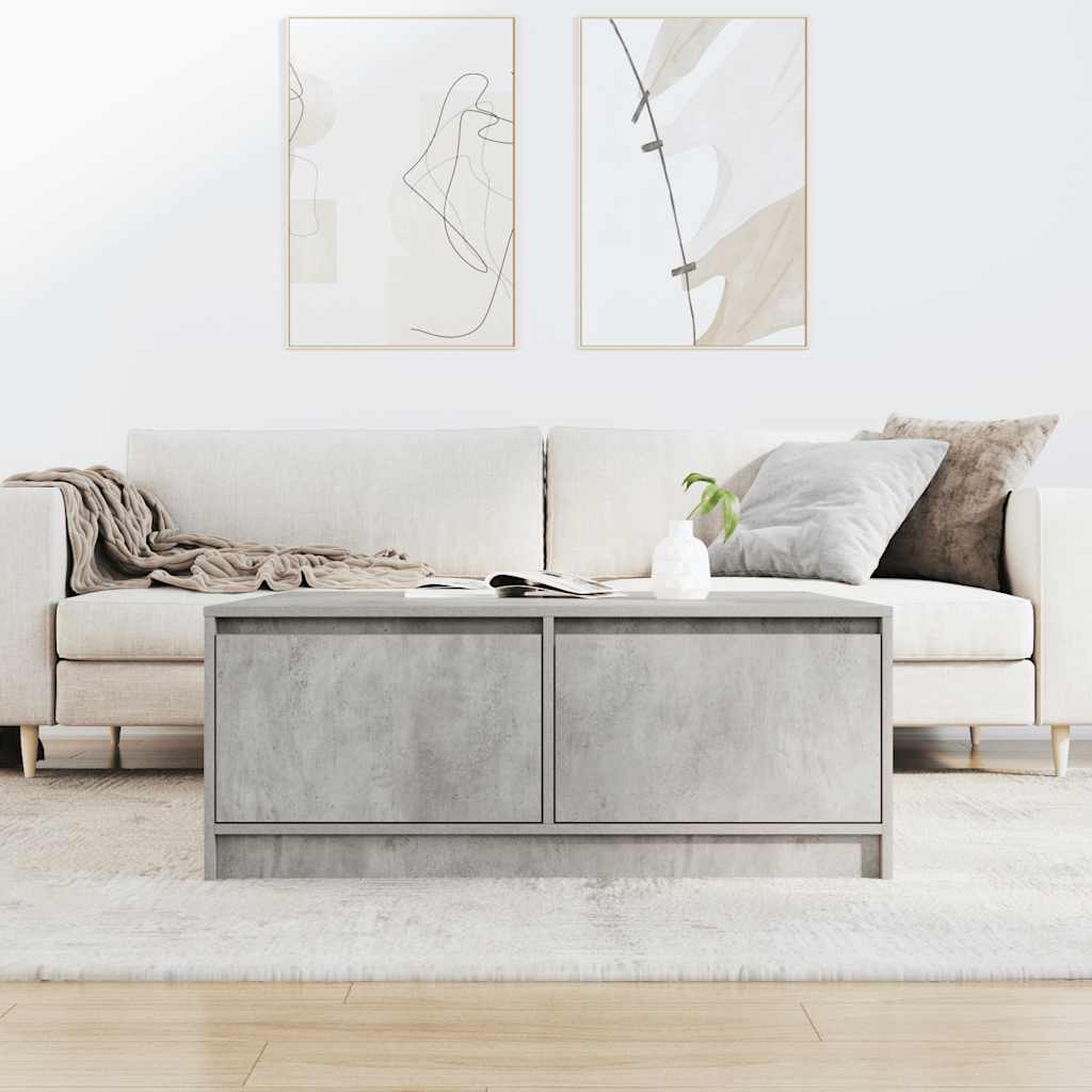 vidaXL Stolik kawowy z szufladami Betonowy szary 100x100x40 cm