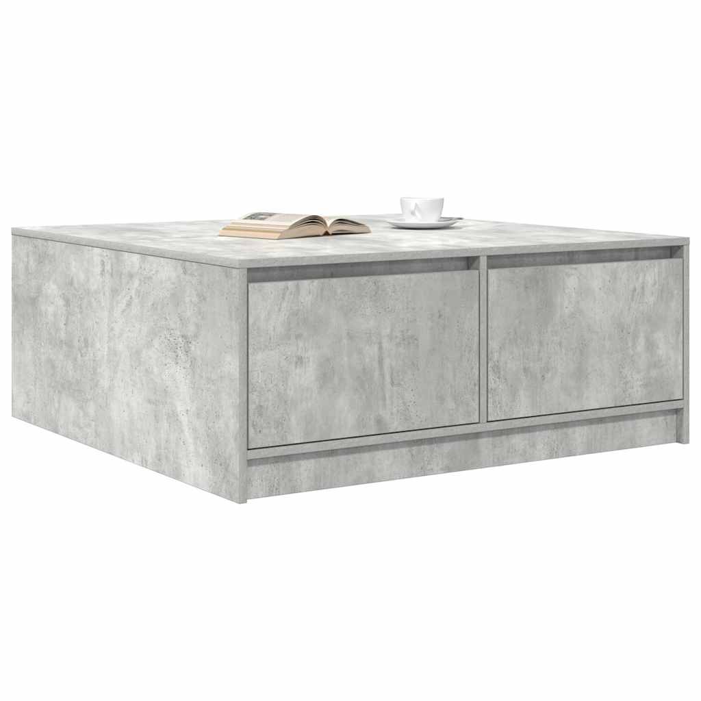 vidaXL Stolik kawowy z szufladami Betonowy szary 100x100x40 cm
