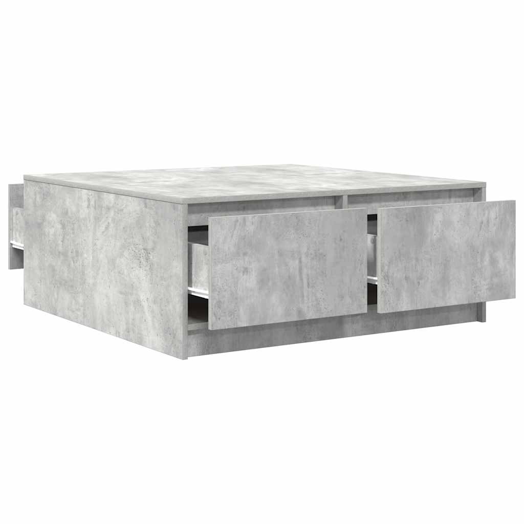 vidaXL Stolik kawowy z szufladami Betonowy szary 100x100x40 cm