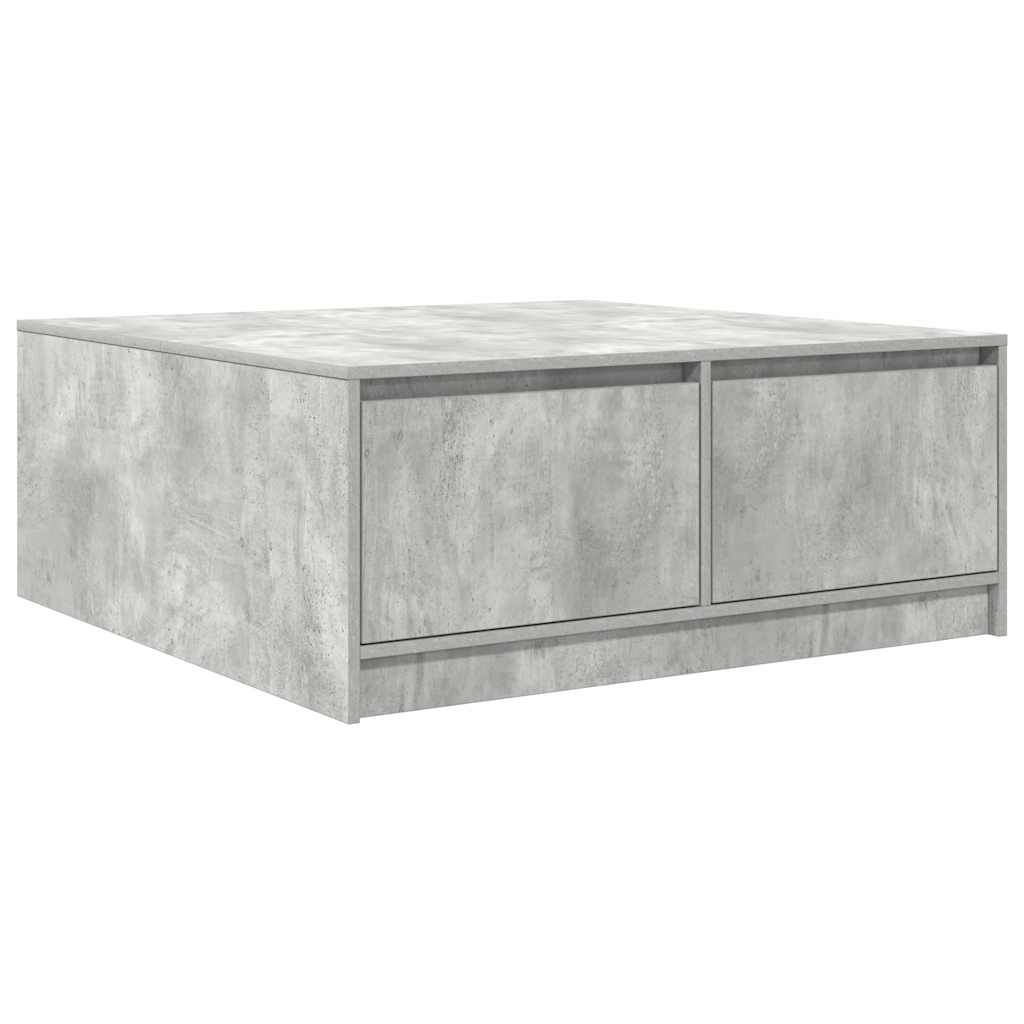 vidaXL Stolik kawowy z szufladami Betonowy szary 100x100x40 cm