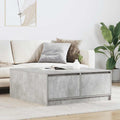 vidaXL Stolik kawowy z szufladami Betonowy szary 100x100x40 cm