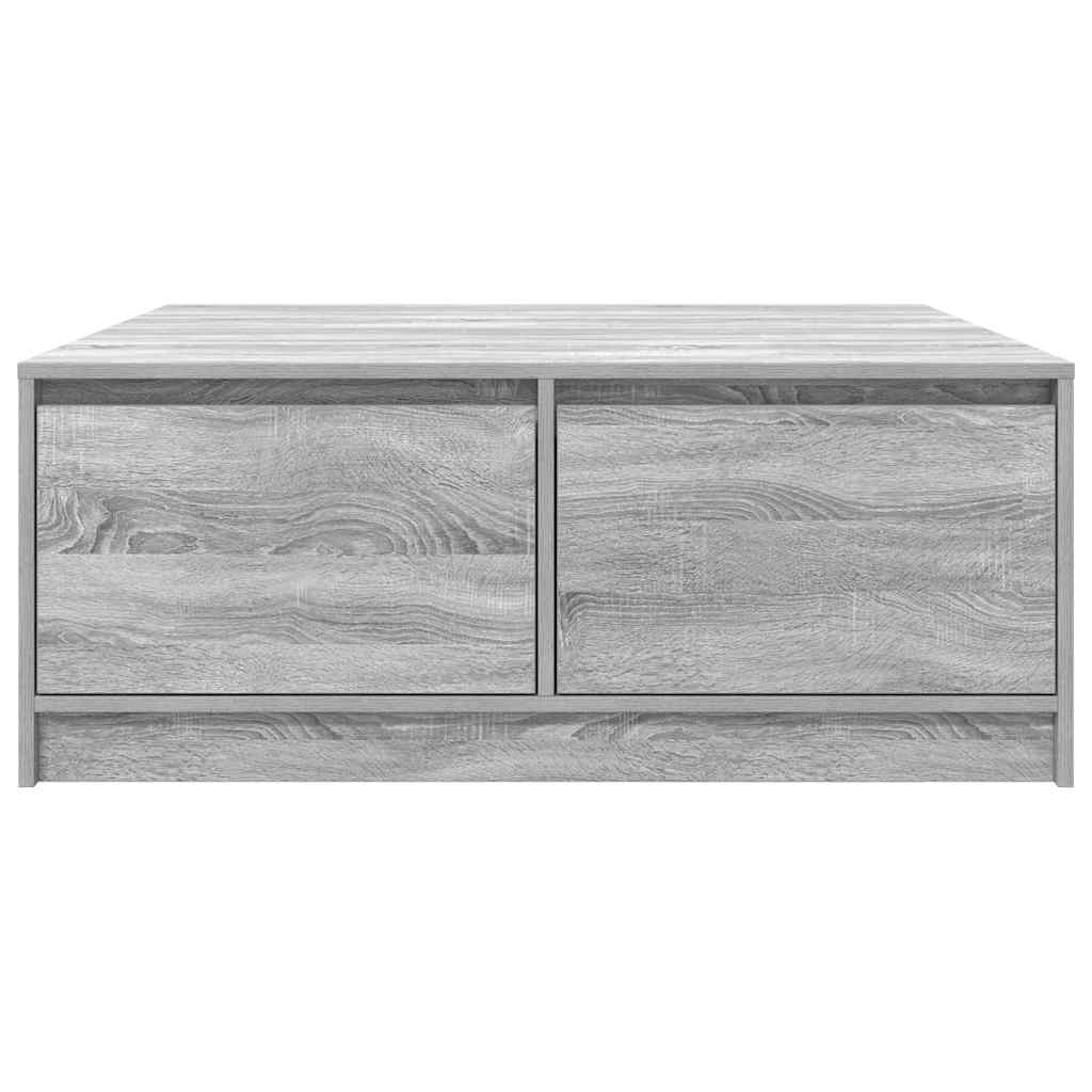 vidaXL Stolik kawowy z szufladami Szary Sonoma 100x100x40 cm