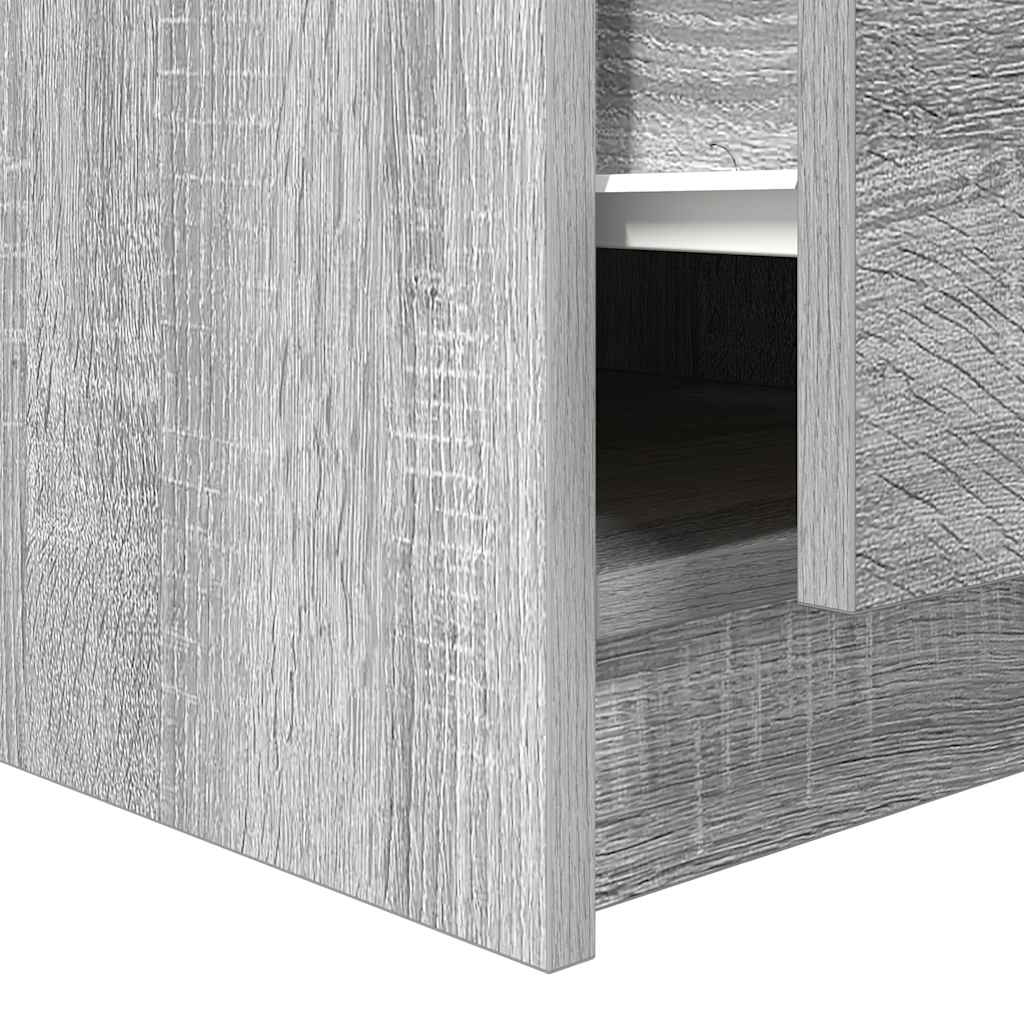vidaXL Stolik kawowy z szufladami Szary Sonoma 100x100x40 cm