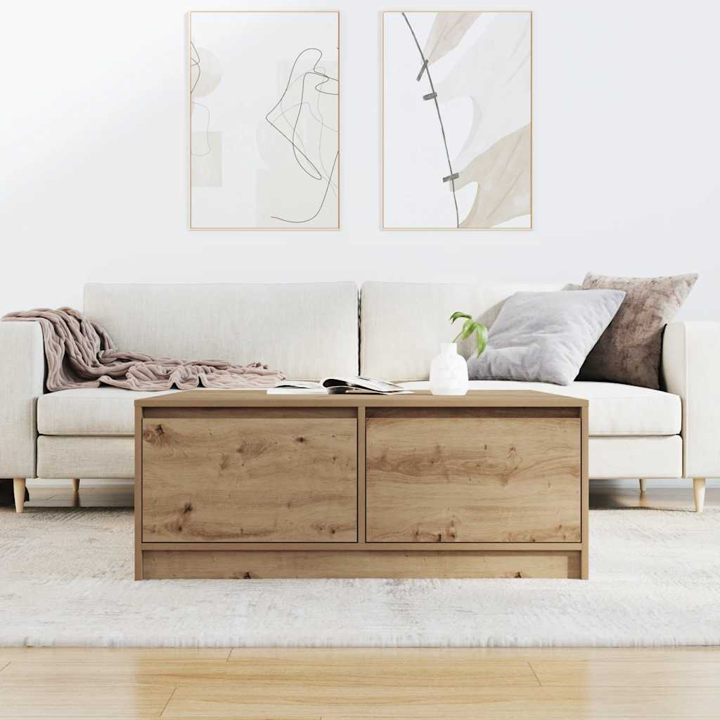 vidaXL Stolik kawowy z szufladami Artisan Oak 100x100x40 cm