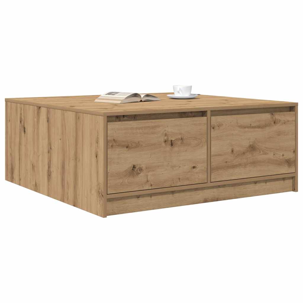 vidaXL Stolik kawowy z szufladami Artisan Oak 100x100x40 cm