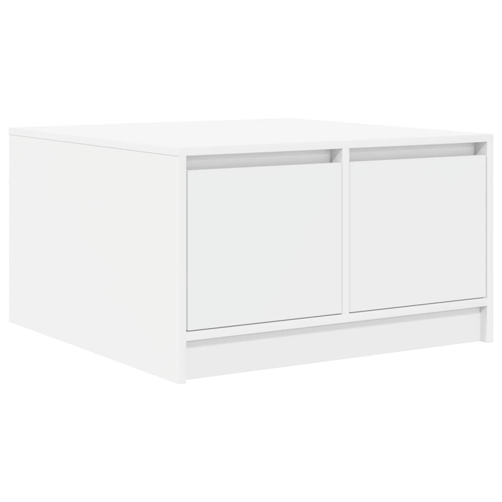 vidaXL Stolik kawowy z szufladami Biały 70,5x70x40 cm