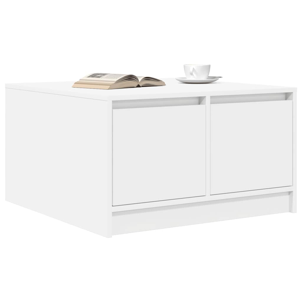 vidaXL Stolik kawowy z szufladami Biały 70,5x70x40 cm