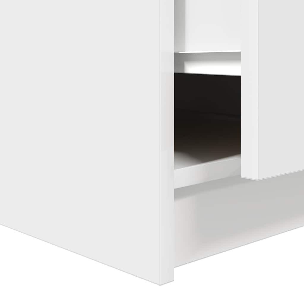 vidaXL Stolik kawowy z szufladami Biały 70,5x70x40 cm