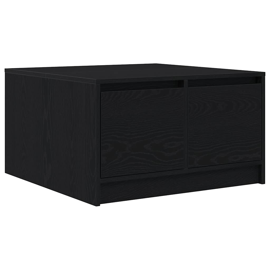 vidaXL Stolik kawowy z szufladami Czarny dąb 70,5x70x40 cm