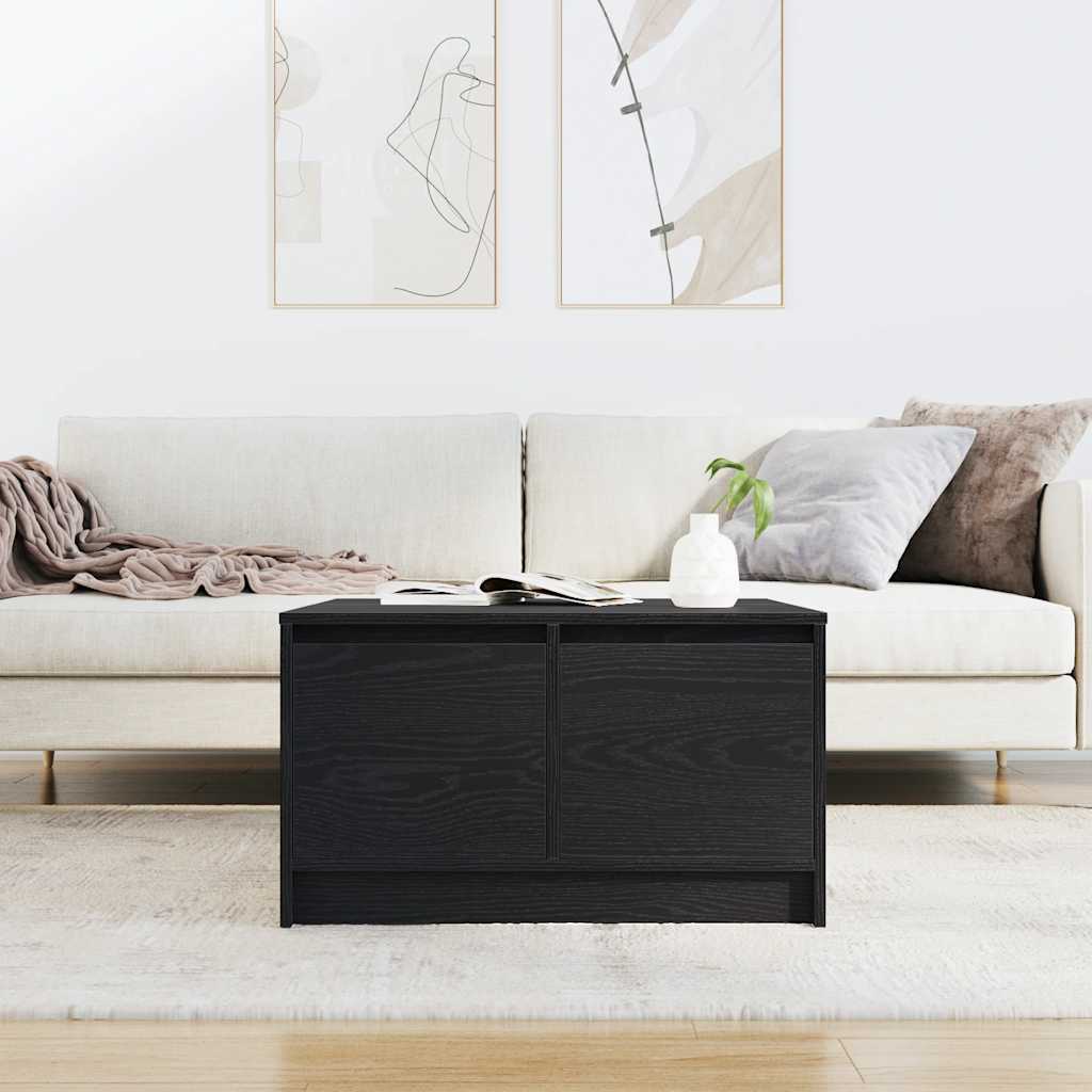 vidaXL Stolik kawowy z szufladami Czarny dąb 70,5x70x40 cm