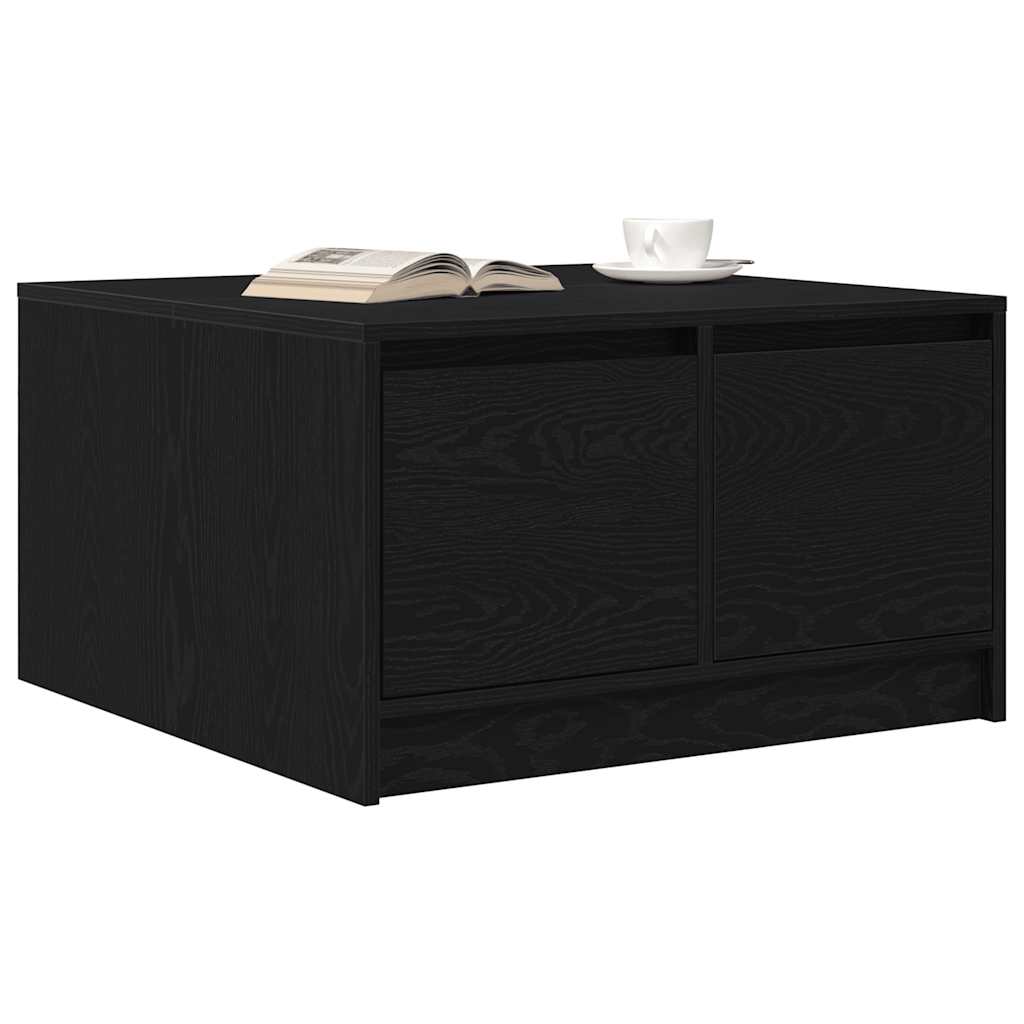 vidaXL Stolik kawowy z szufladami Czarny dąb 70,5x70x40 cm