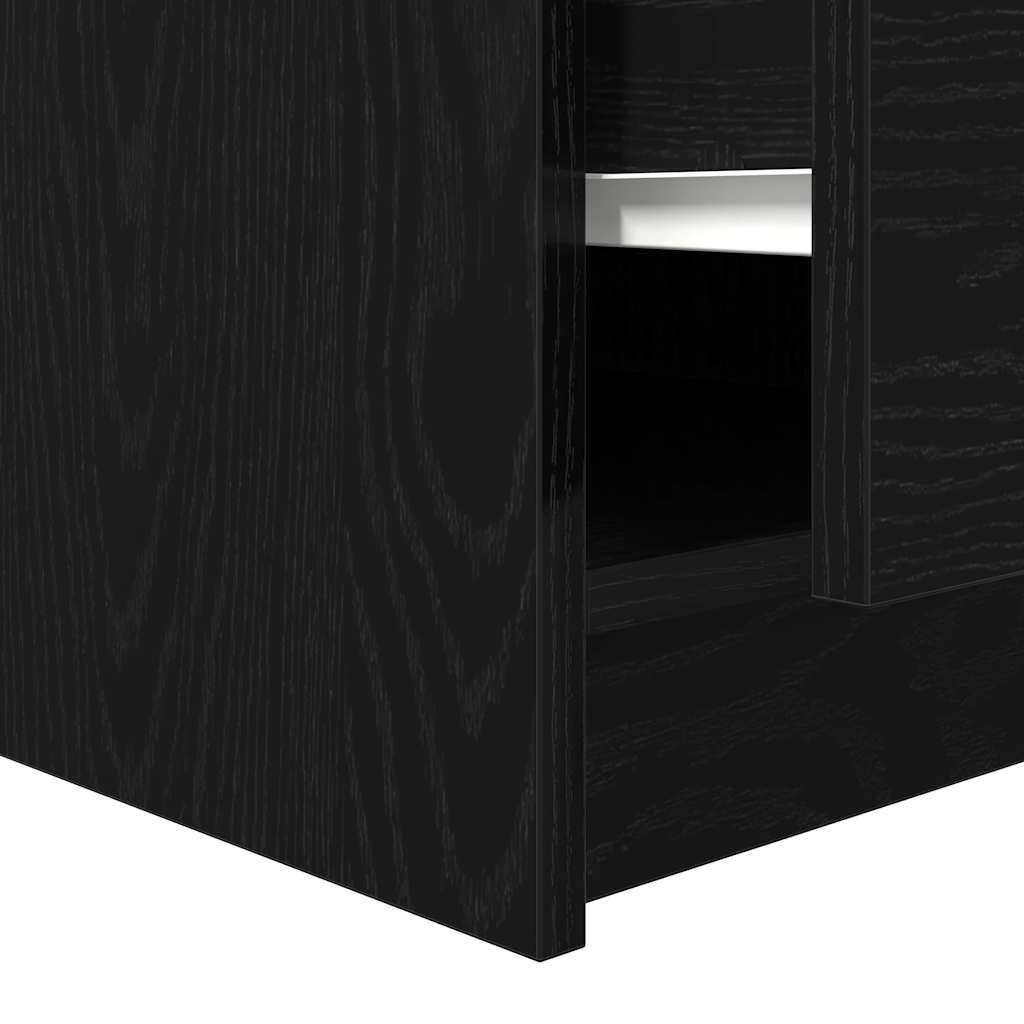 vidaXL Stolik kawowy z szufladami Czarny dąb 70,5x70x40 cm