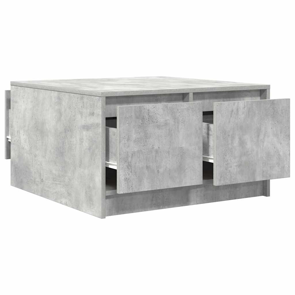 vidaXL Stolik kawowy z szufladami Betonowy Szary 70,5x70x40 cm