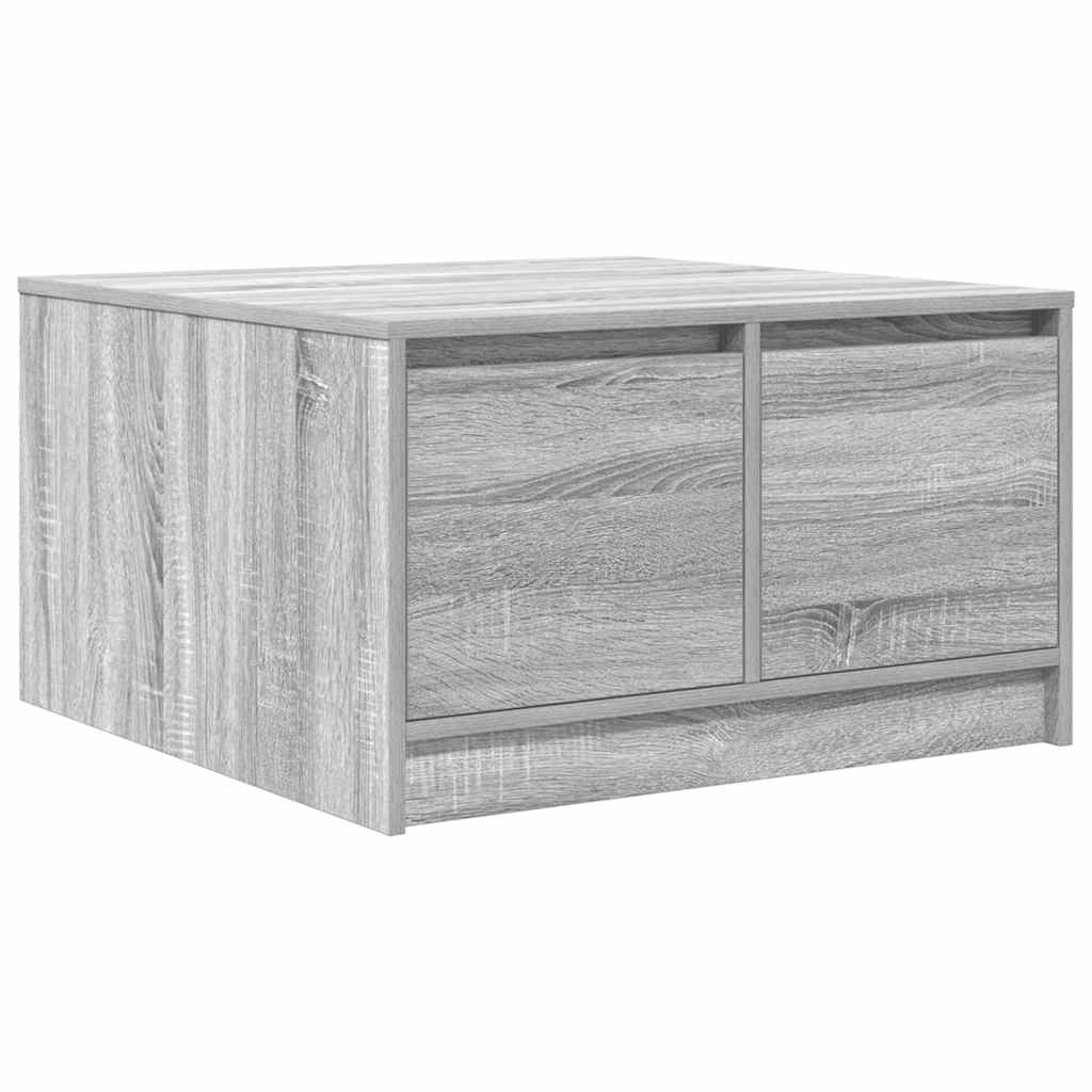 vidaXL Stolik kawowy z szufladami Szary Sonoma 70,5x70x40 cm