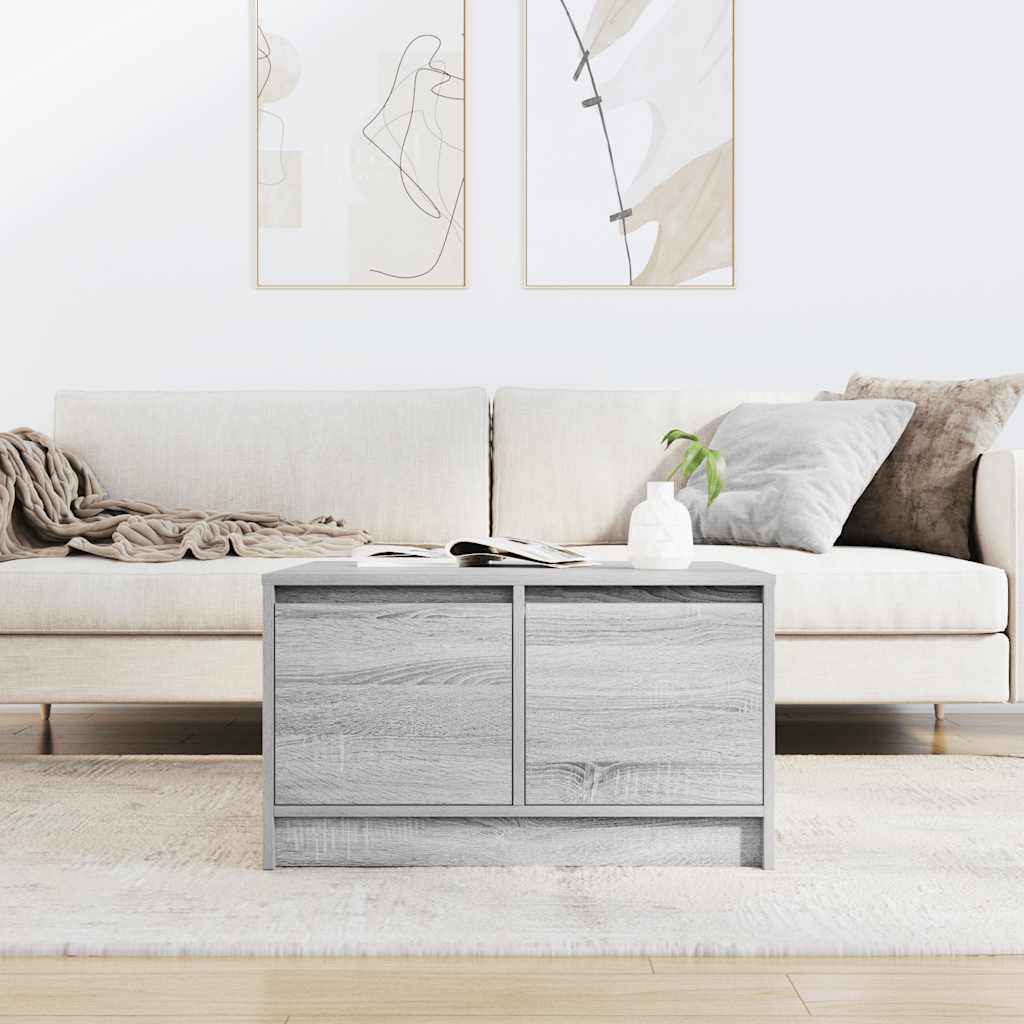 vidaXL Stolik kawowy z szufladami Szary Sonoma 70,5x70x40 cm