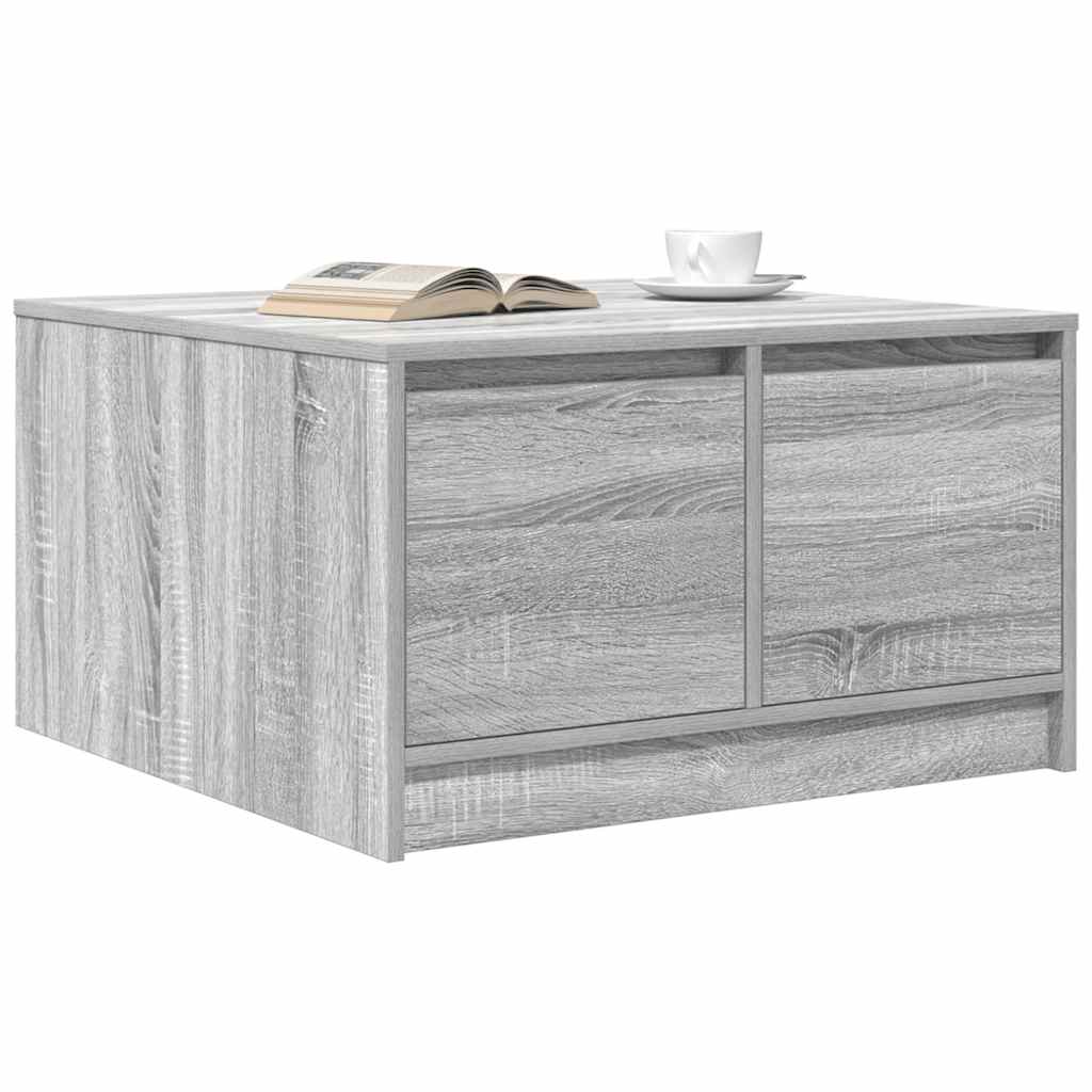 vidaXL Stolik kawowy z szufladami Szary Sonoma 70,5x70x40 cm