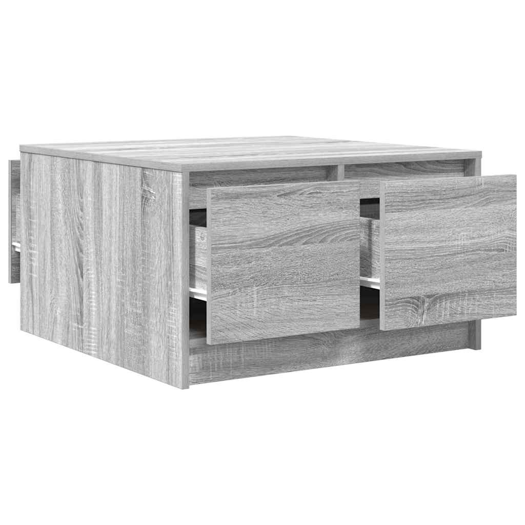 vidaXL Stolik kawowy z szufladami Szary Sonoma 70,5x70x40 cm