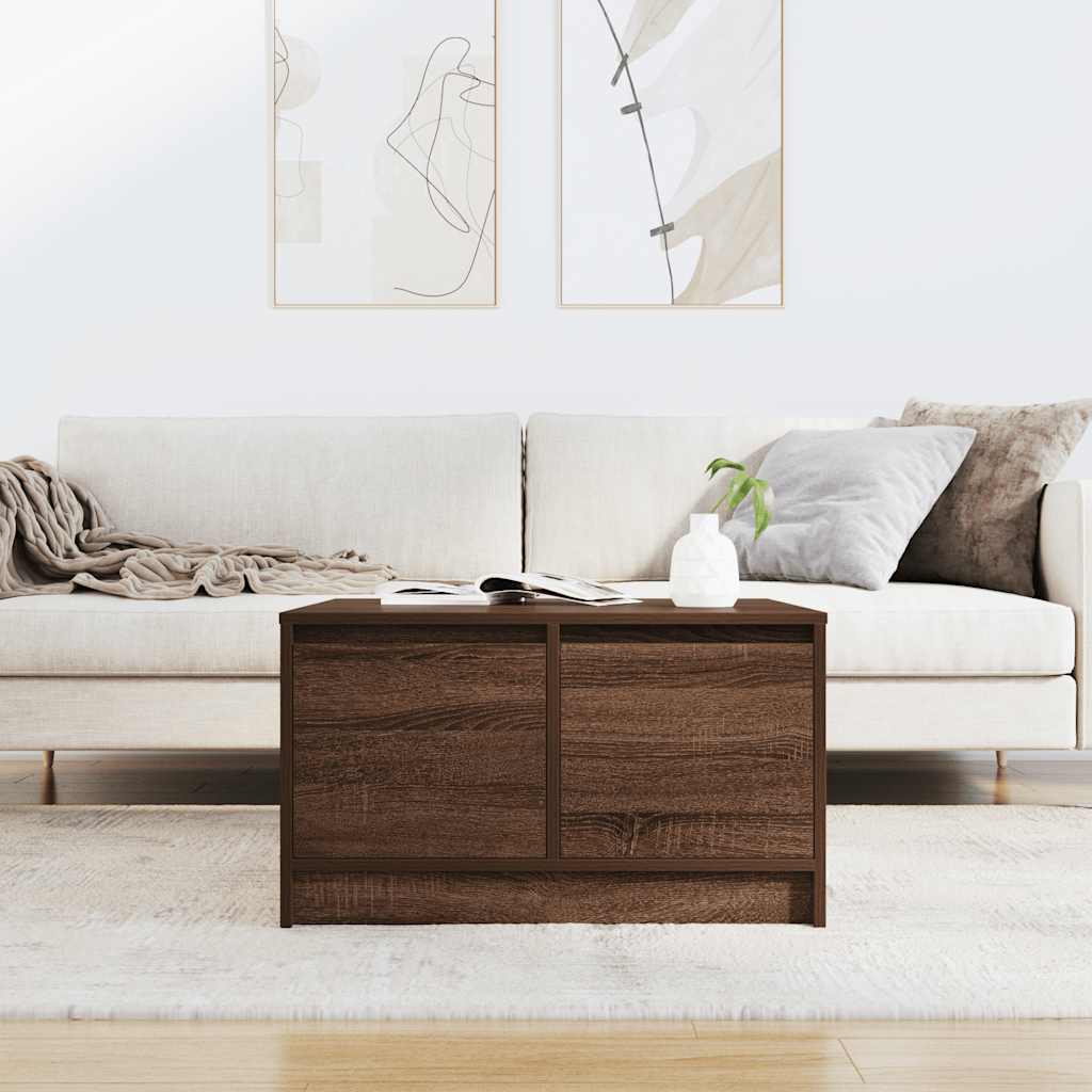 vidaXL Stolik kawowy z szufladami Brązowy Dąb 70,5x70x40 cm