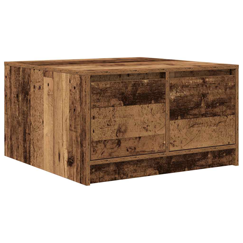 vidaXL Stolik kawowy z szufladami Stare drewno 70,5x70x40 cm