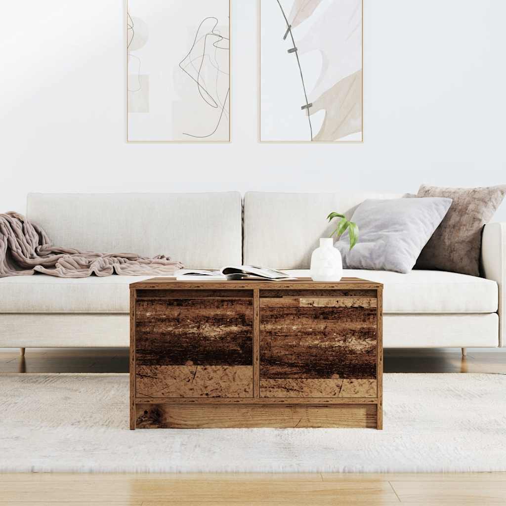 vidaXL Stolik kawowy z szufladami Stare drewno 70,5x70x40 cm