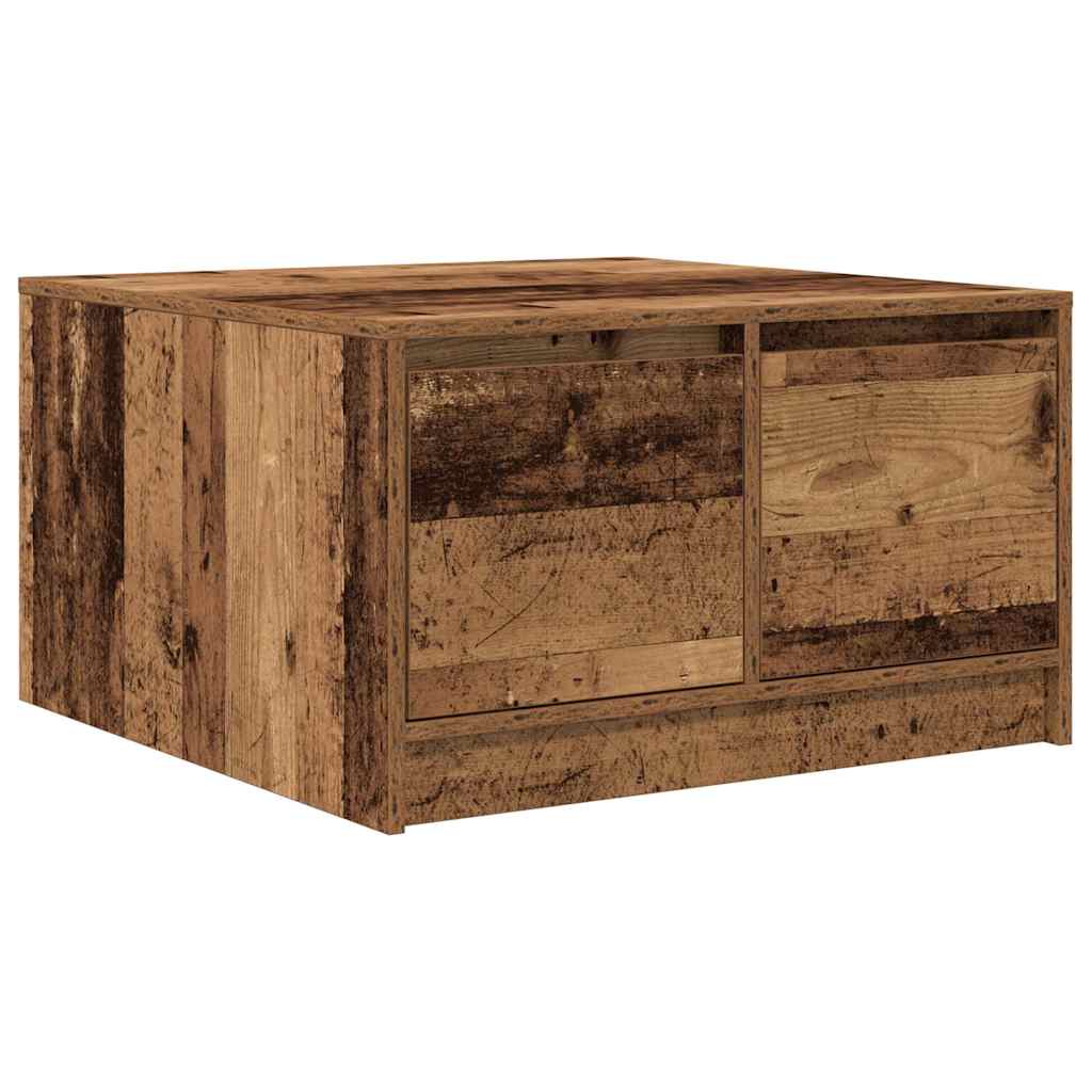 vidaXL Stolik kawowy z szufladami Stare drewno 70,5x70x40 cm