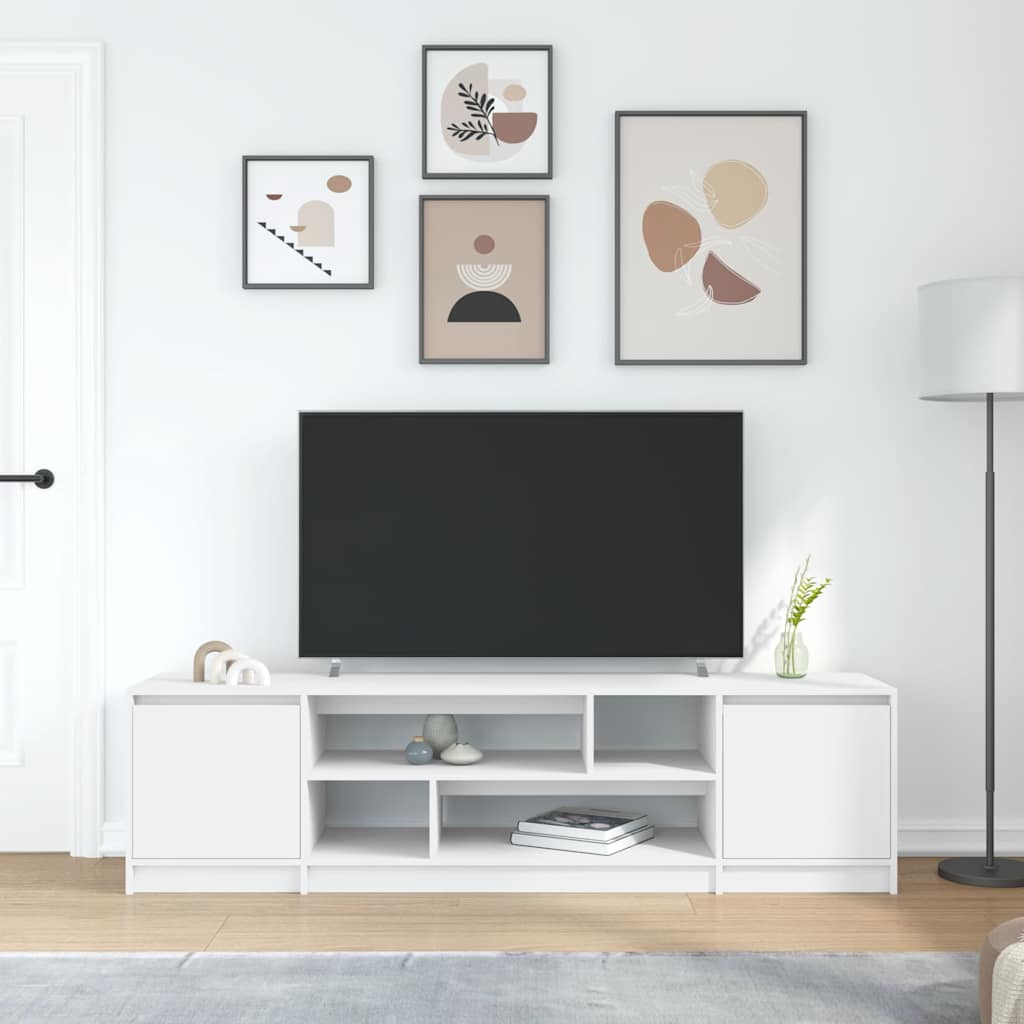 vidaXL Szafka RTV Biała 188,5x41x50 cm Drewno klejone