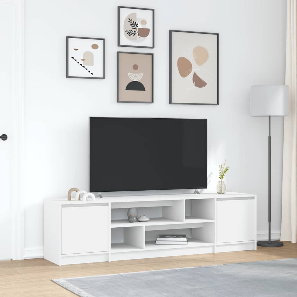 vidaXL Szafka RTV Biała 188,5x41x50 cm Drewno klejone