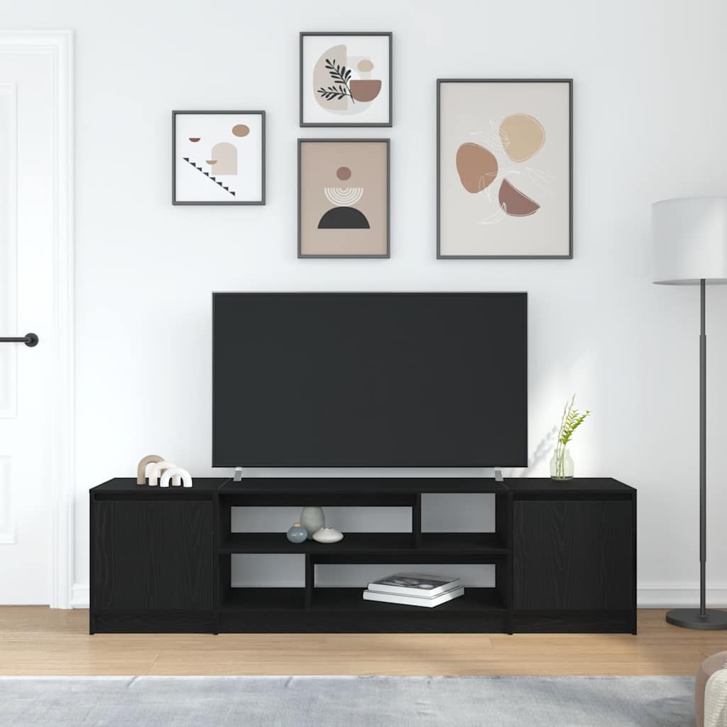 vidaXL Szafka RTV Czarny Dąb 188,5x41x50 cm Drewno klejone