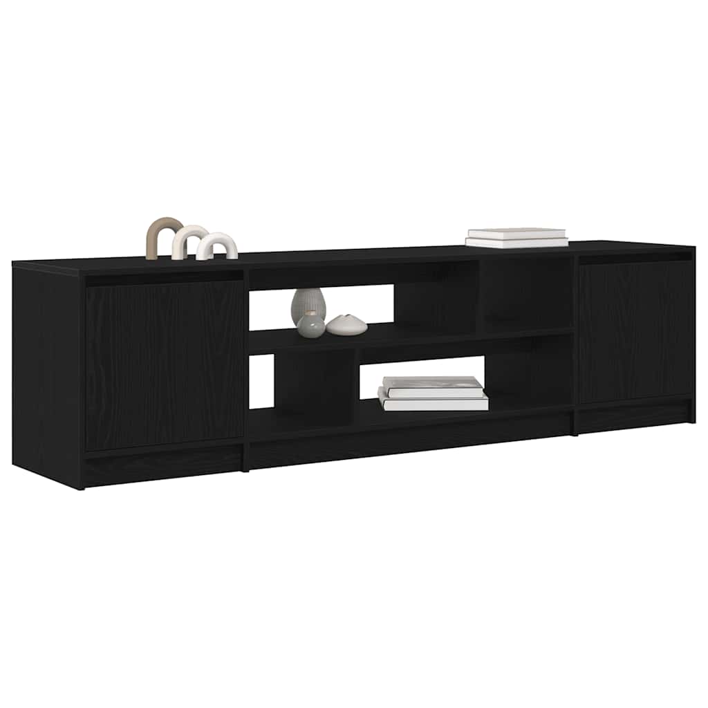 vidaXL Szafka RTV Czarny Dąb 188,5x41x50 cm Drewno klejone