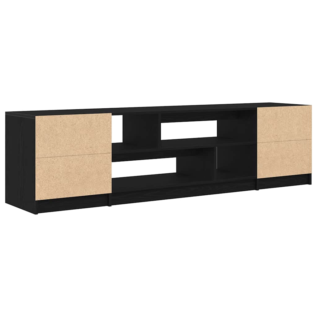 vidaXL Szafka RTV Czarny Dąb 188,5x41x50 cm Drewno klejone