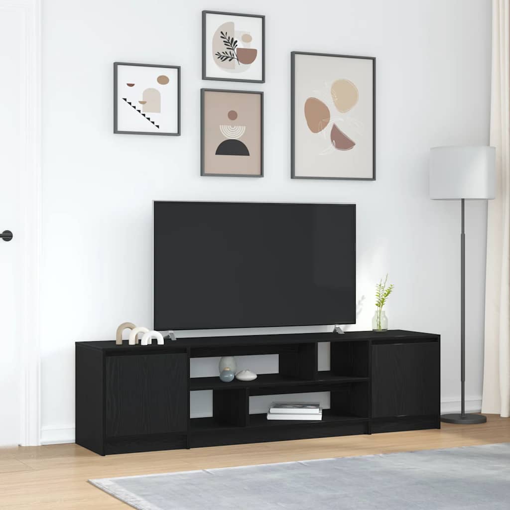 vidaXL Szafka RTV Czarny Dąb 188,5x41x50 cm Drewno klejone