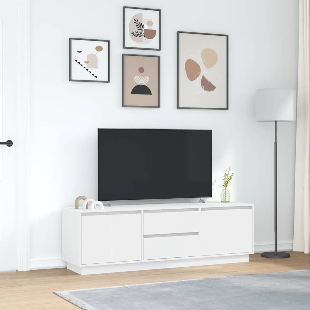 vidaXL Szafka RTV z oświetleniem LED Biała 160,5x41x50 cm