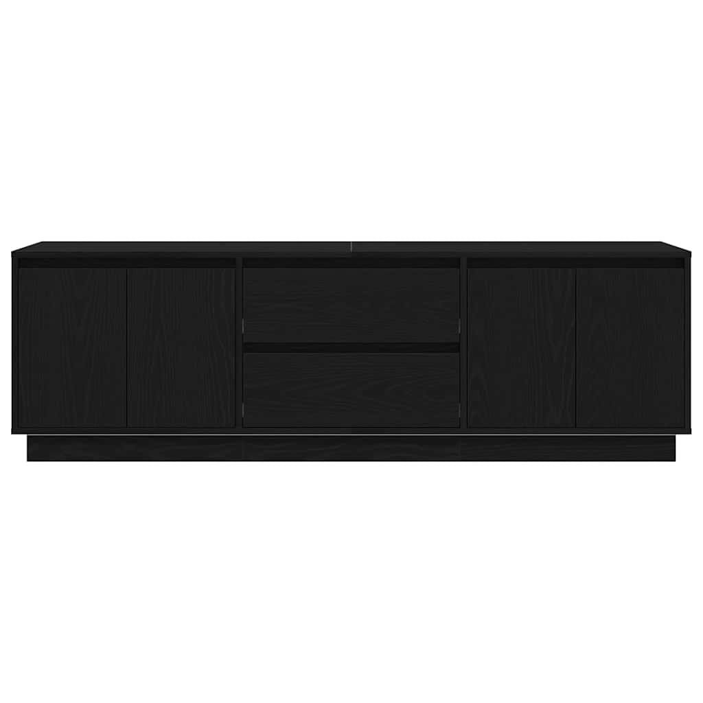 vidaXL Szafka RTV z oświetleniem LED Czarny Dąb 160,5x41x50 cm