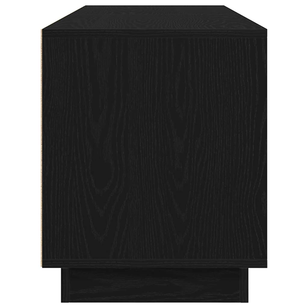 vidaXL Szafka RTV z oświetleniem LED Czarny Dąb 160,5x41x50 cm