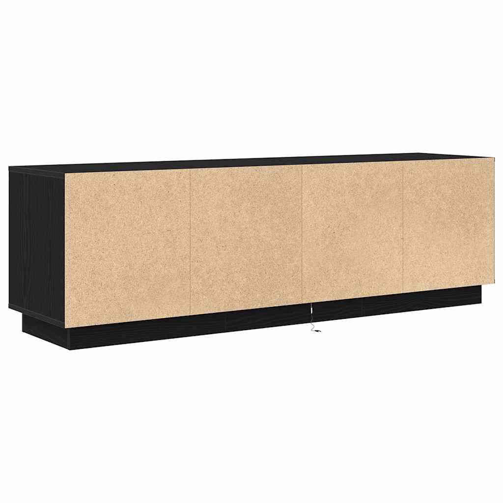 vidaXL Szafka RTV z oświetleniem LED Czarny Dąb 160,5x41x50 cm
