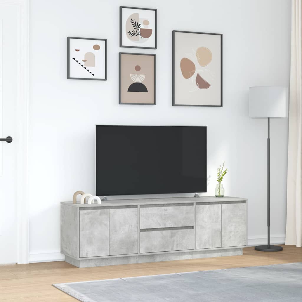 vidaXL Szafka RTV z oświetleniem LED Beton Szary 160,5x41x50 cm